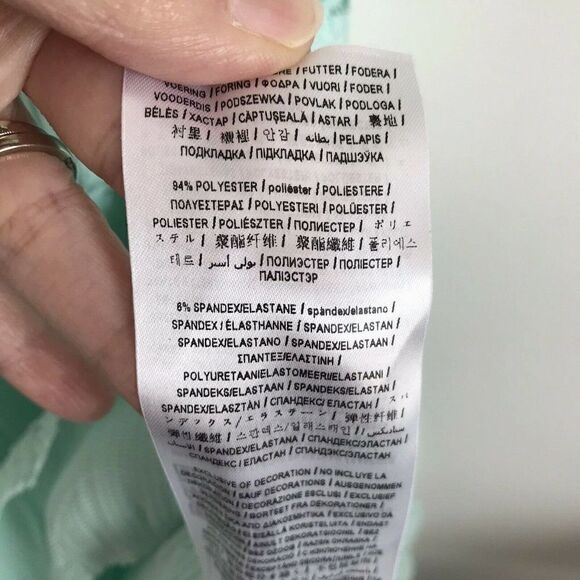 Guess spaghetti strap Vita Ruffled Romper in Fair Aqua - Picture 4 of 12